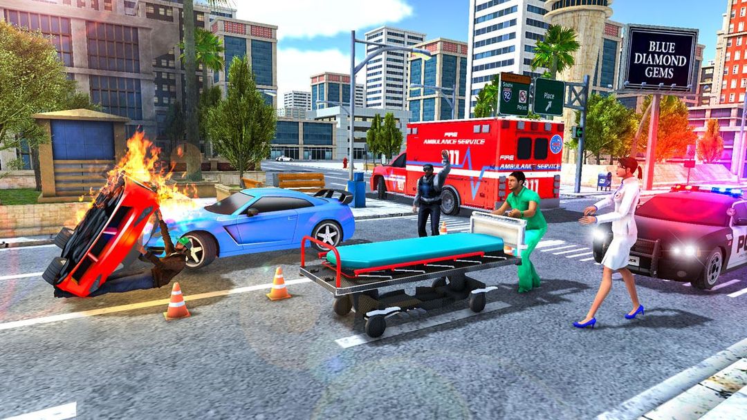 Screenshot of City Ambulance Rescue Simulator Games