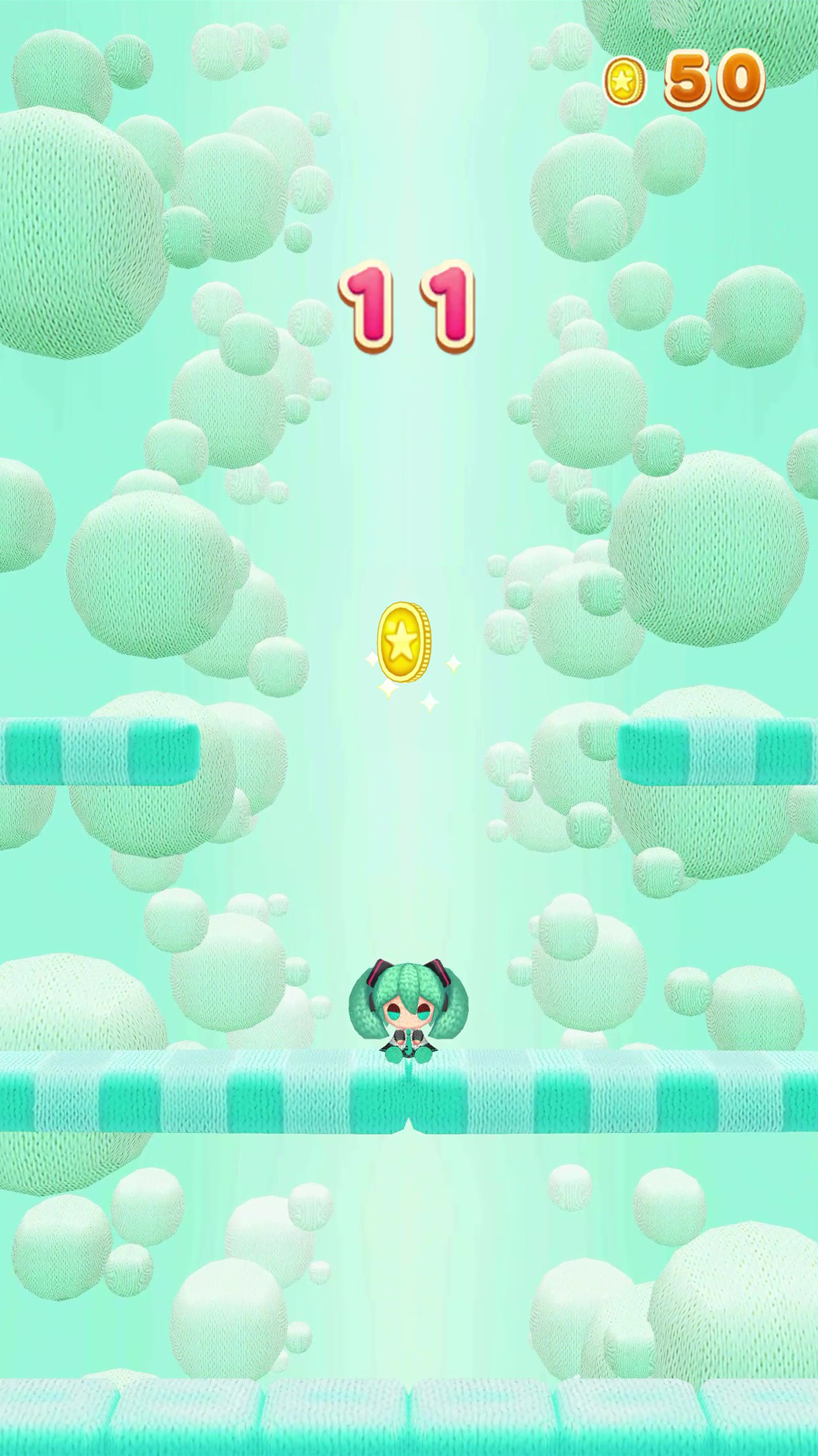 Cuplikan Layar Game Hatsune Miku Amiguru Jump