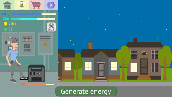 Energy Clicker: Light up world Game Screenshot