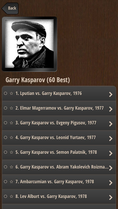 Garry Kasparov's Greatest Chess Games ภาพหน้าจอเกม