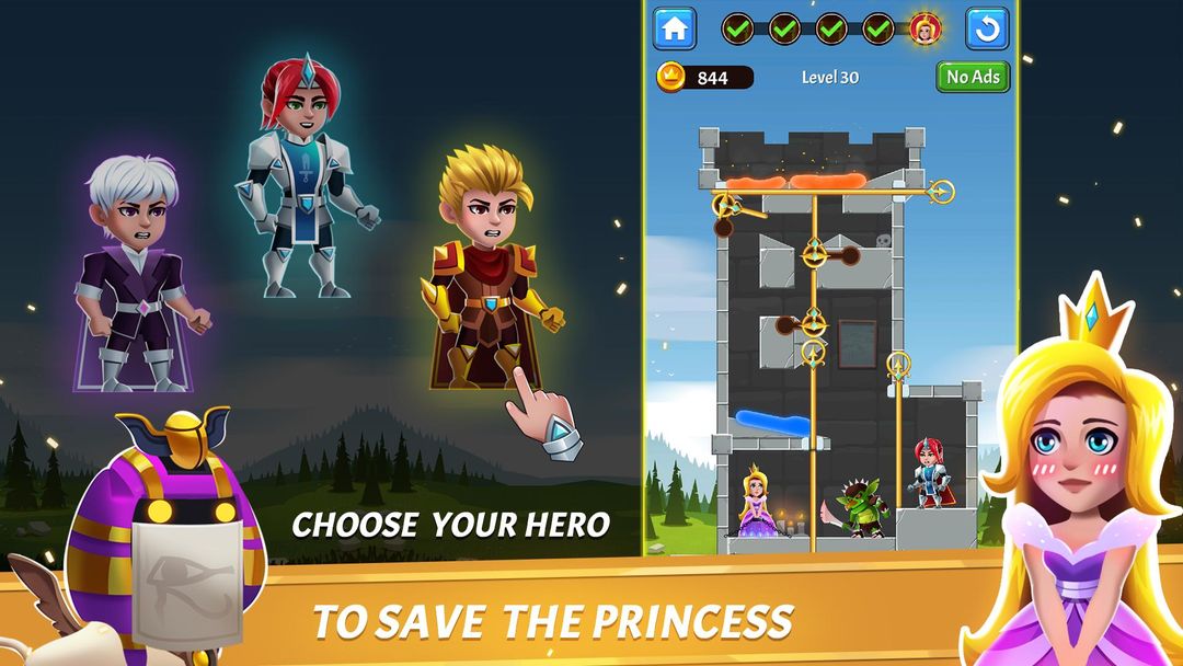 Hero Rescue - Pin Puzzle - Pul ภาพหน้าจอเกม