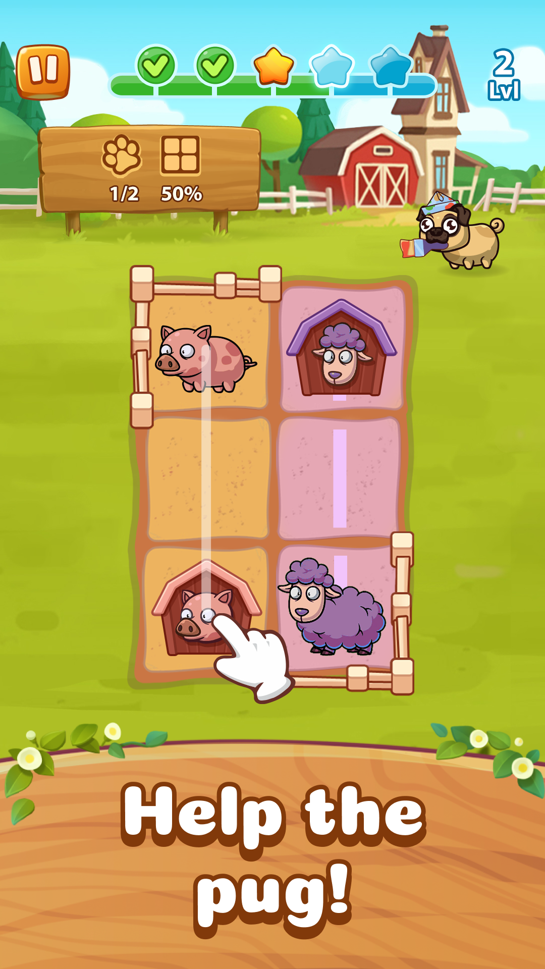 Farm & Aliens: Connect Puzzle Game Screenshot