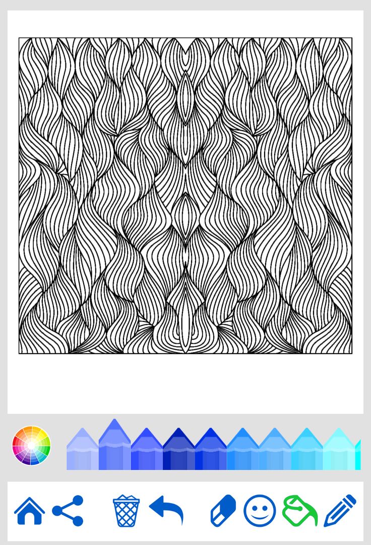 Screenshot of Patterns art coloring pages