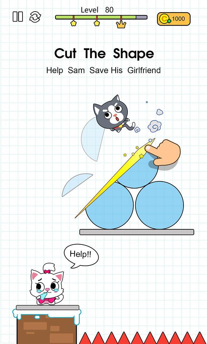 Скриншот игры Happy Cats - Cut it and Meet love
