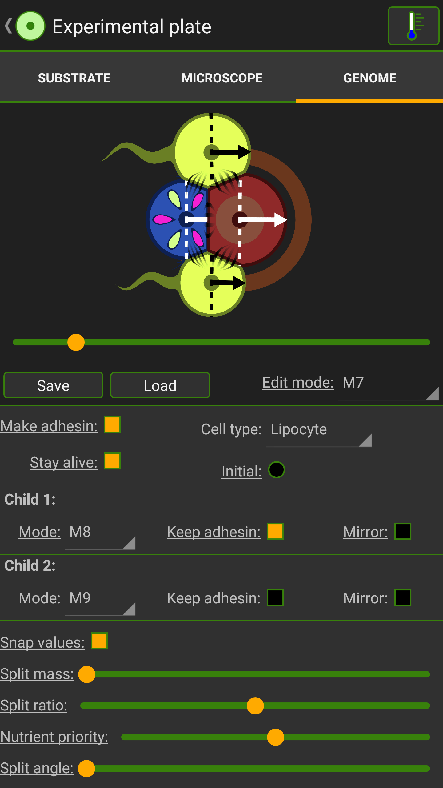 Screenshot of Cell Lab: Evolution Sandbox