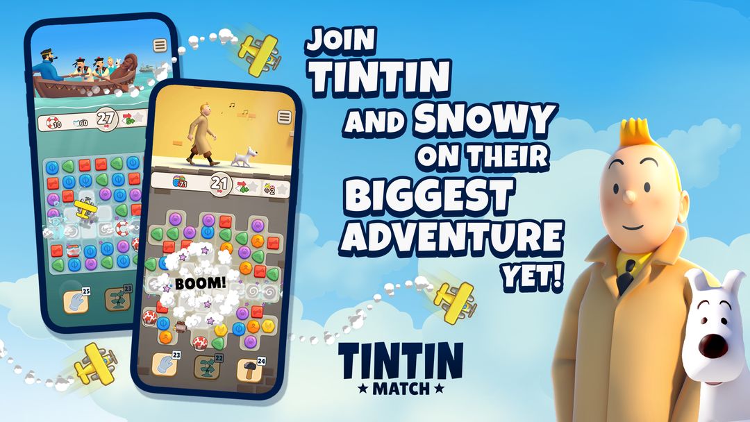 Screenshot of Tintin Match: Solve puzzles