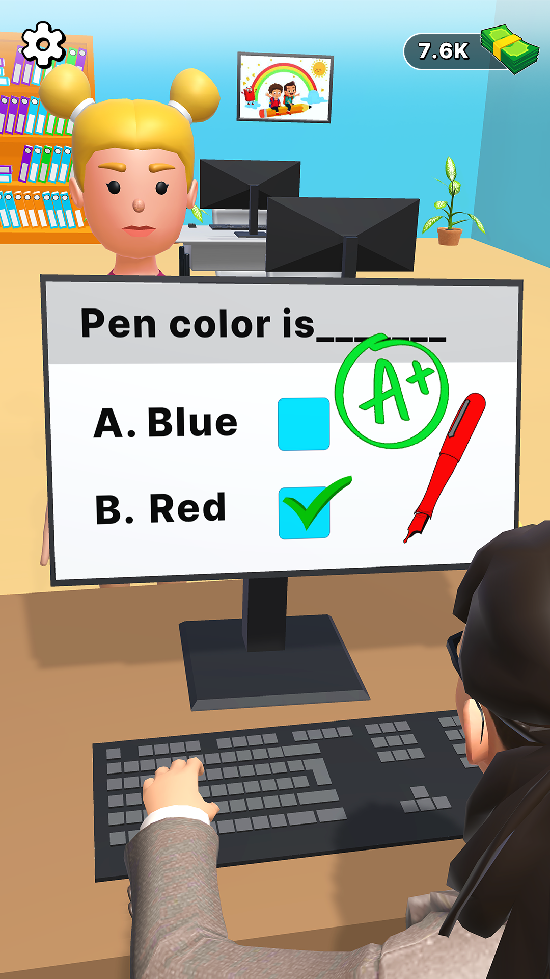 Teacher Grade Answer Please Game Screenshot