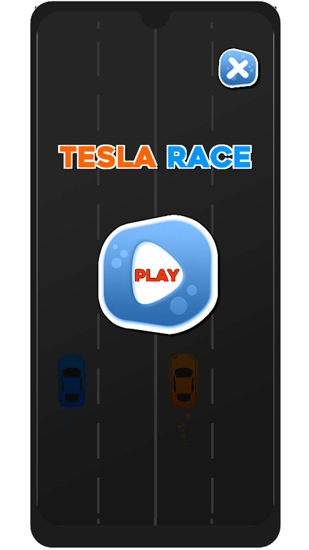 Tesla Race - Two Cars Game Screenshot