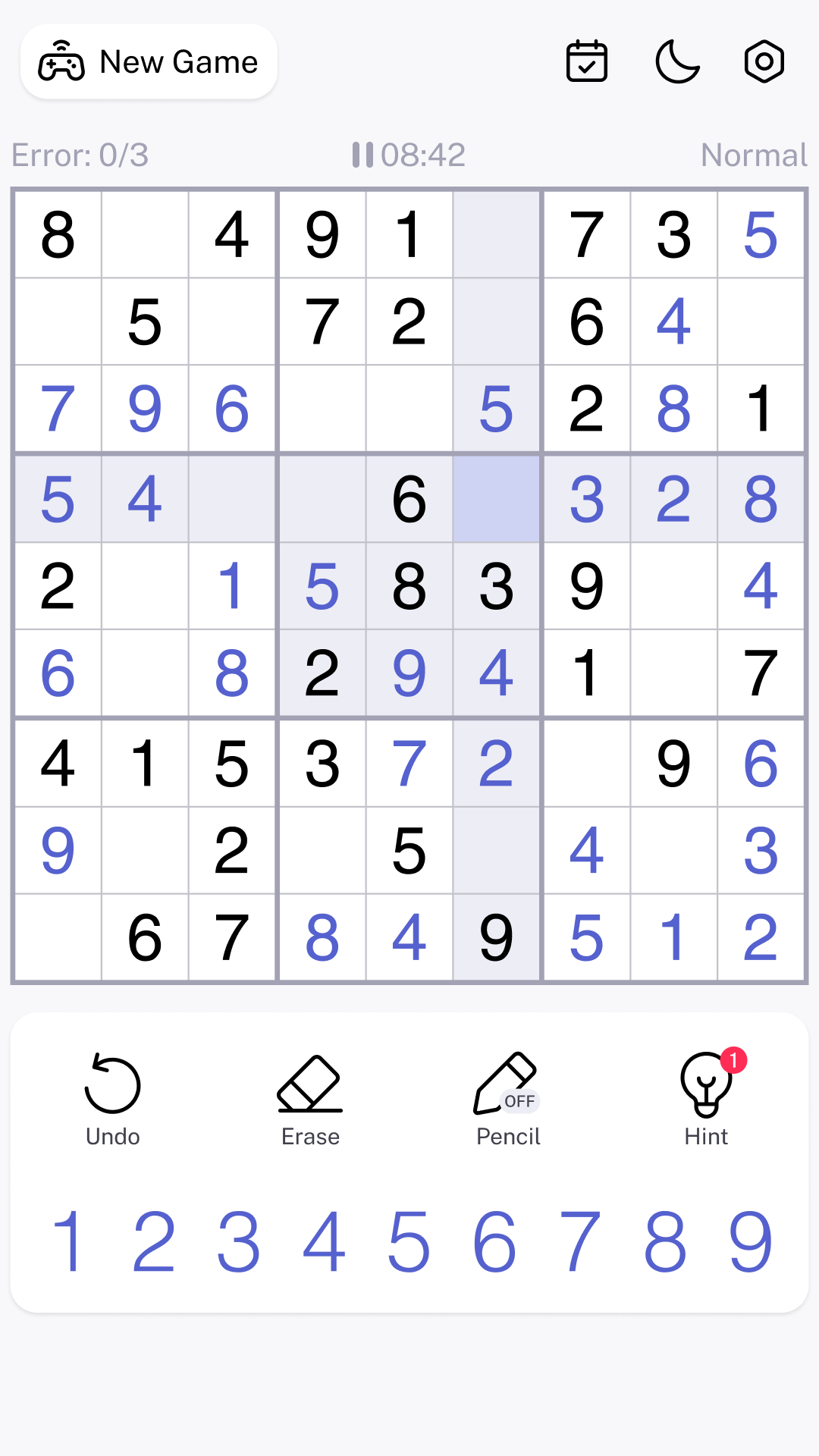 Captura de Tela do Jogo Sudoku - Classic Sudoku Game