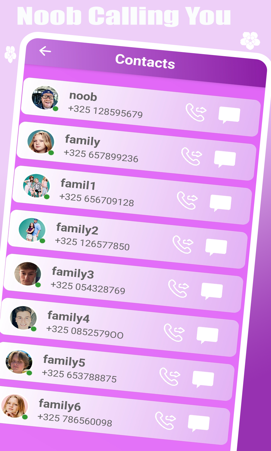 Noob Family Fake Call Video Game Screenshot