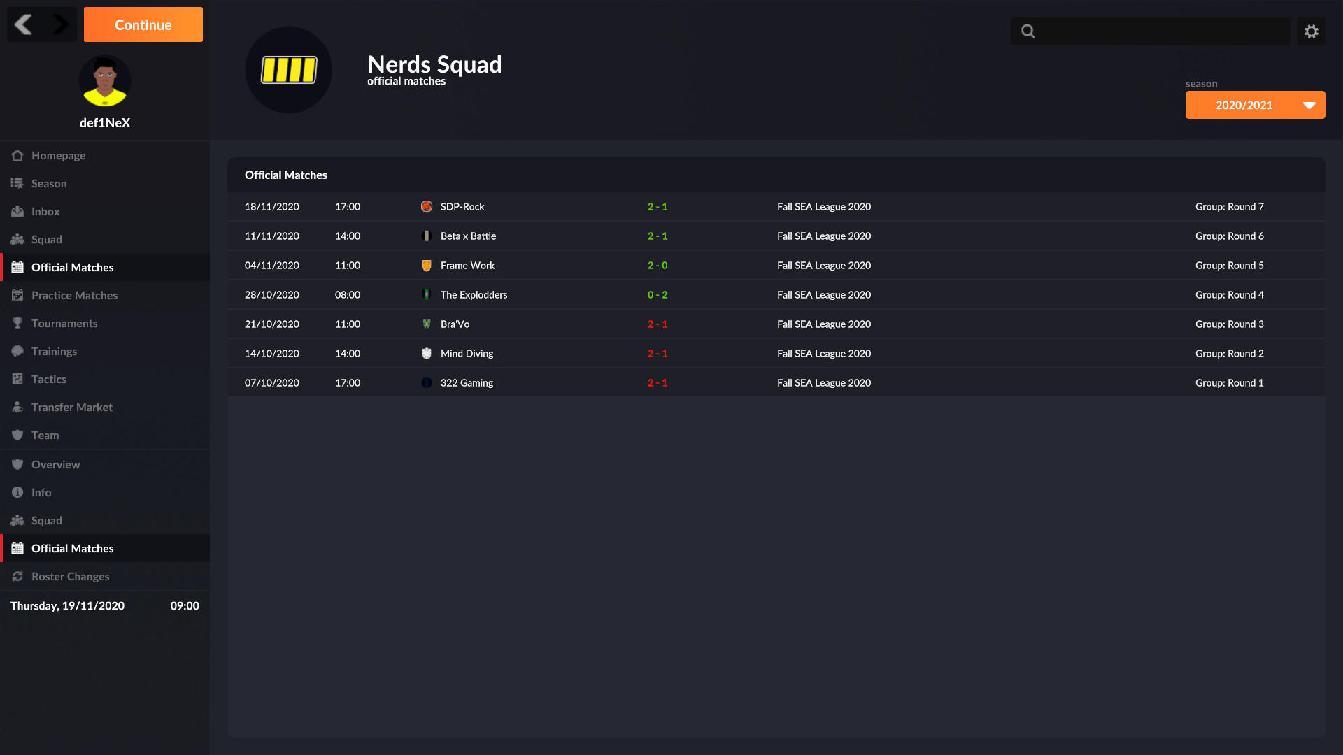 Screenshot of eSports Manager