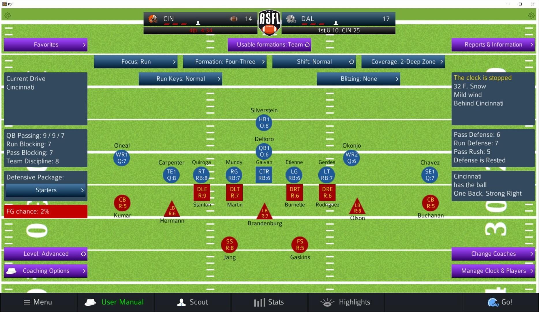 Pro Strategy Football 2025 Game Screenshot