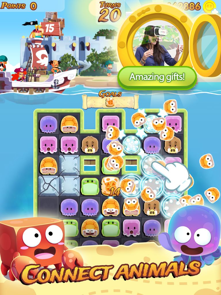 Pirate Match 3 Adventure Treas screenshot game