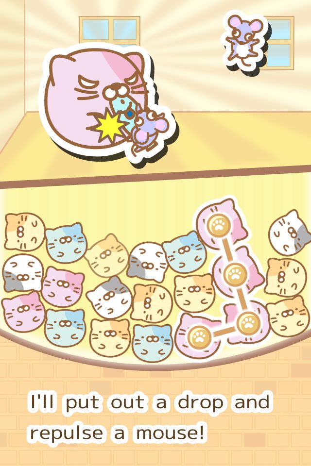 Screenshot of Cat Pong! pretty kitty puzzle
