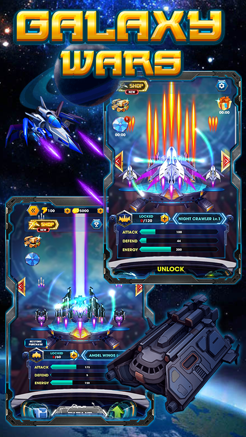 Galaxy Wars: Infinity Space Attack 2019 Game Screenshot