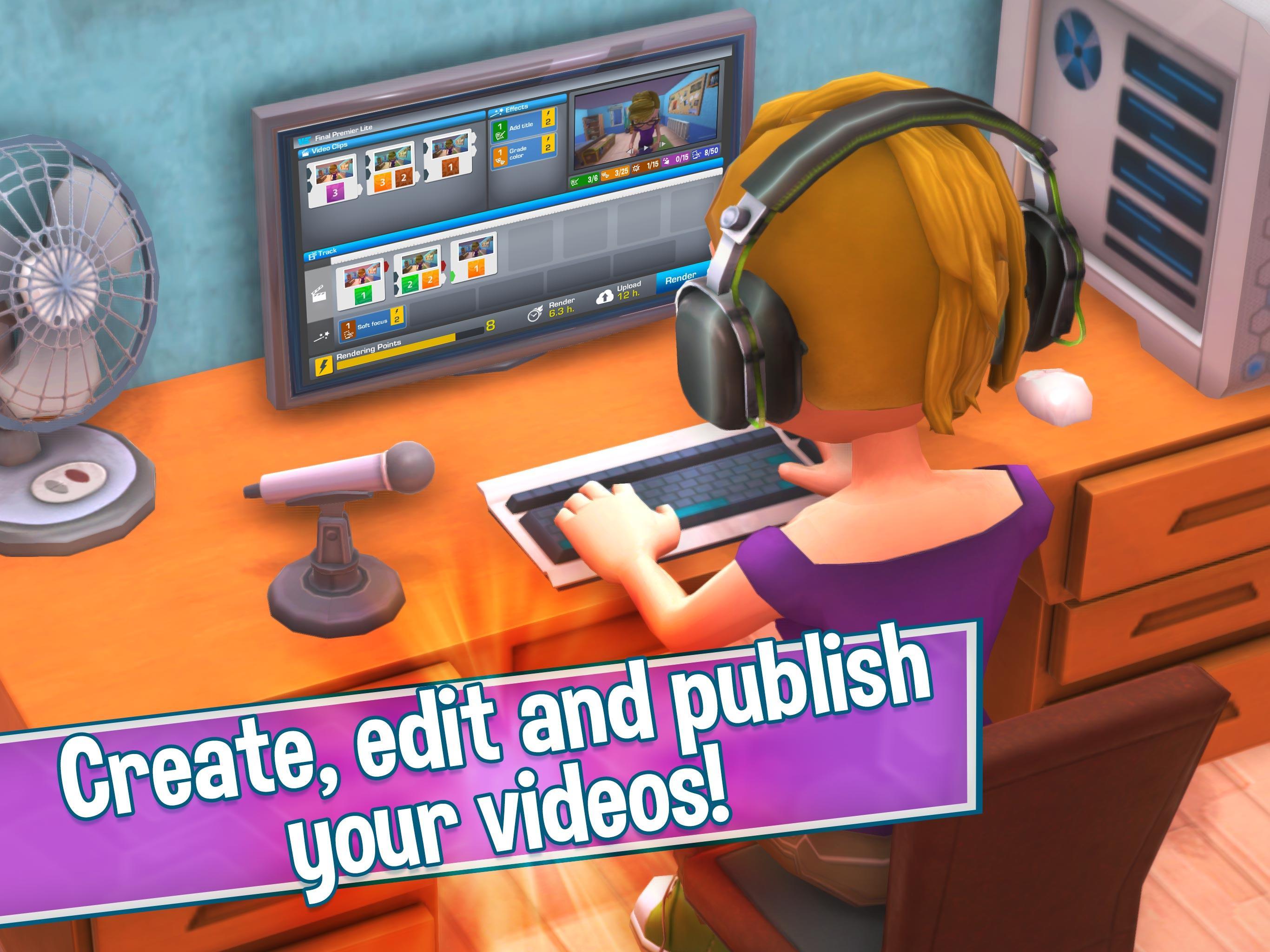 Youtubers Life: Gaming Channel Game Screenshot