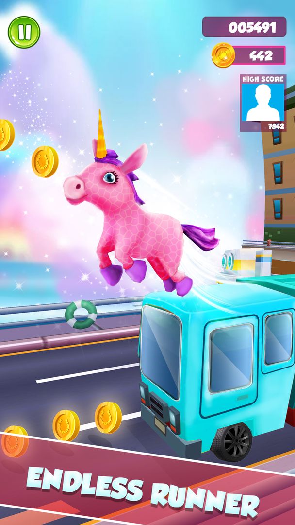 Unicorn Lari Buru-buru: Tak berujung Pelari screenshot game