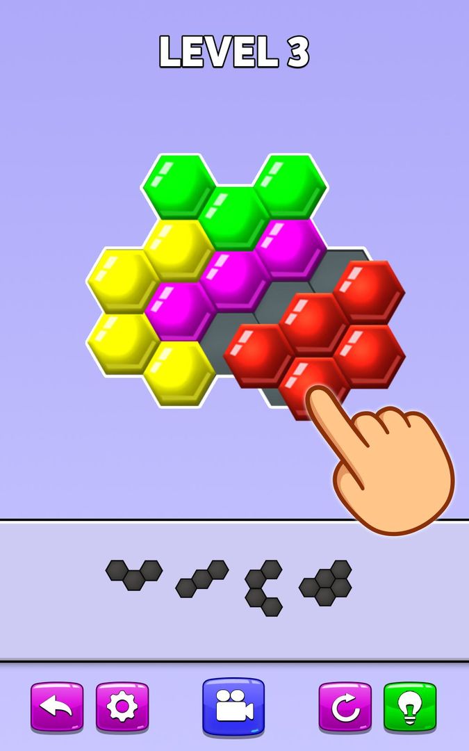 Screenshot of Color Match Puzzle - Fill the Hexa Board