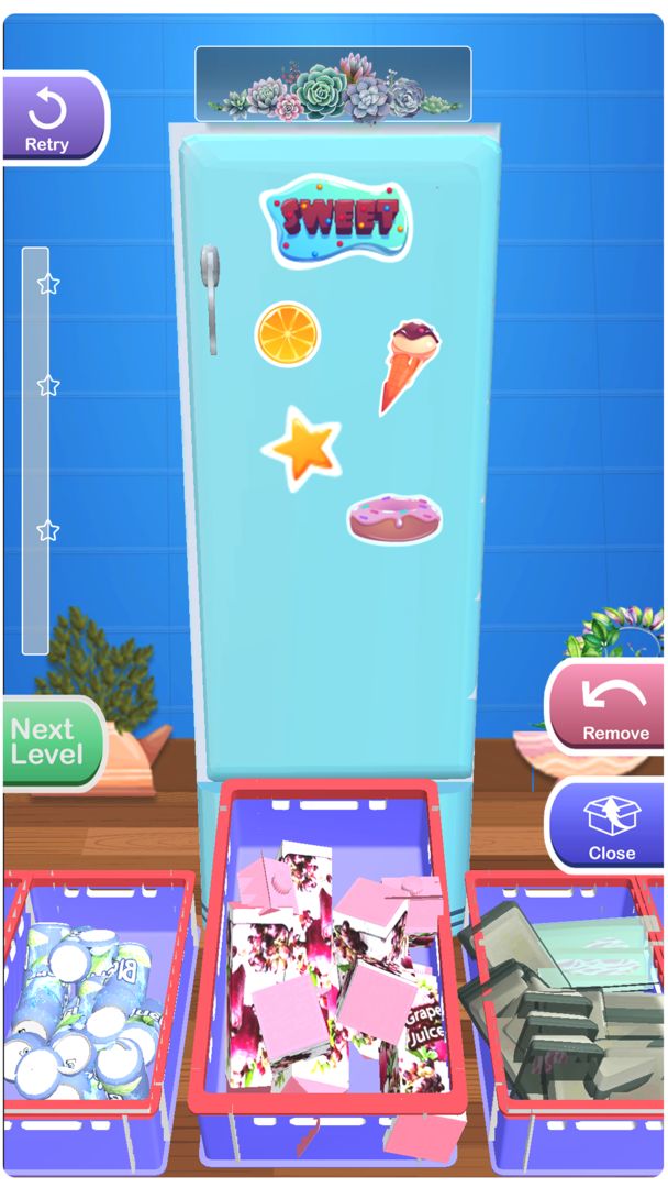 냉장고 채우기: 3D 재미 게임 스크린 샷
