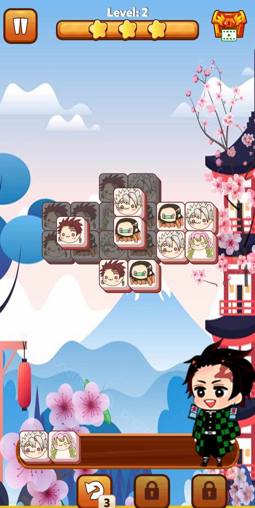 Nezuko Tanjiro Tile Match Game Screenshot