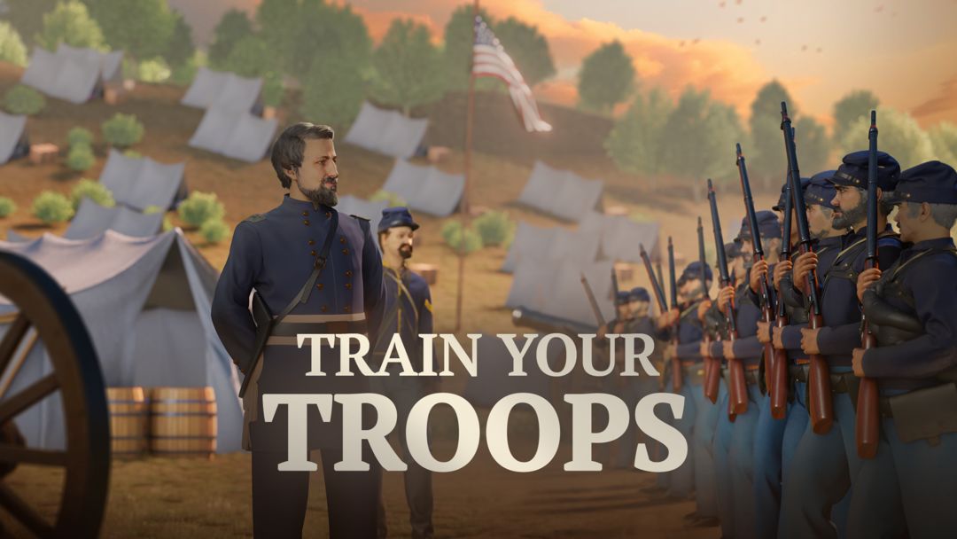 전쟁과 평화 : 에픽 남북 전쟁에서 군대 건설 게임 스크린 샷