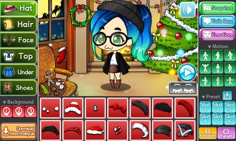 White Christmas Pretty Girl Game Screenshot
