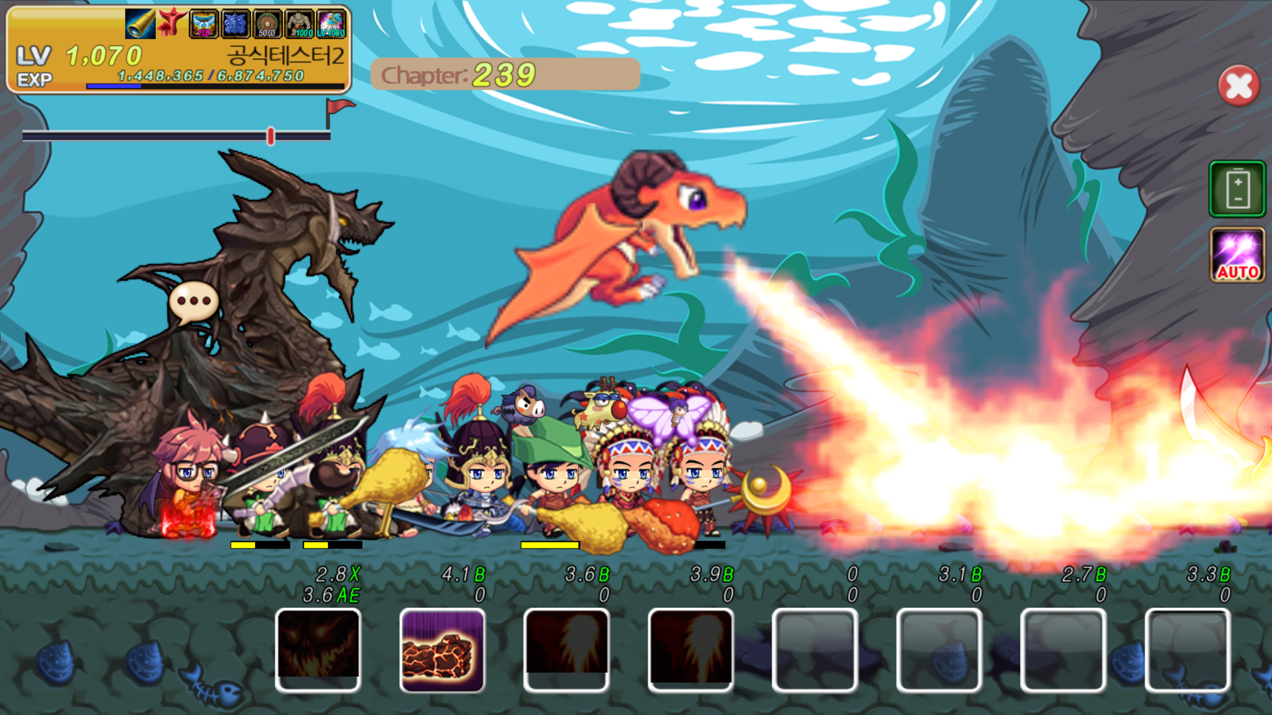 Captura de Tela do Jogo 전설영웅 키우기 - 방치형 RPG