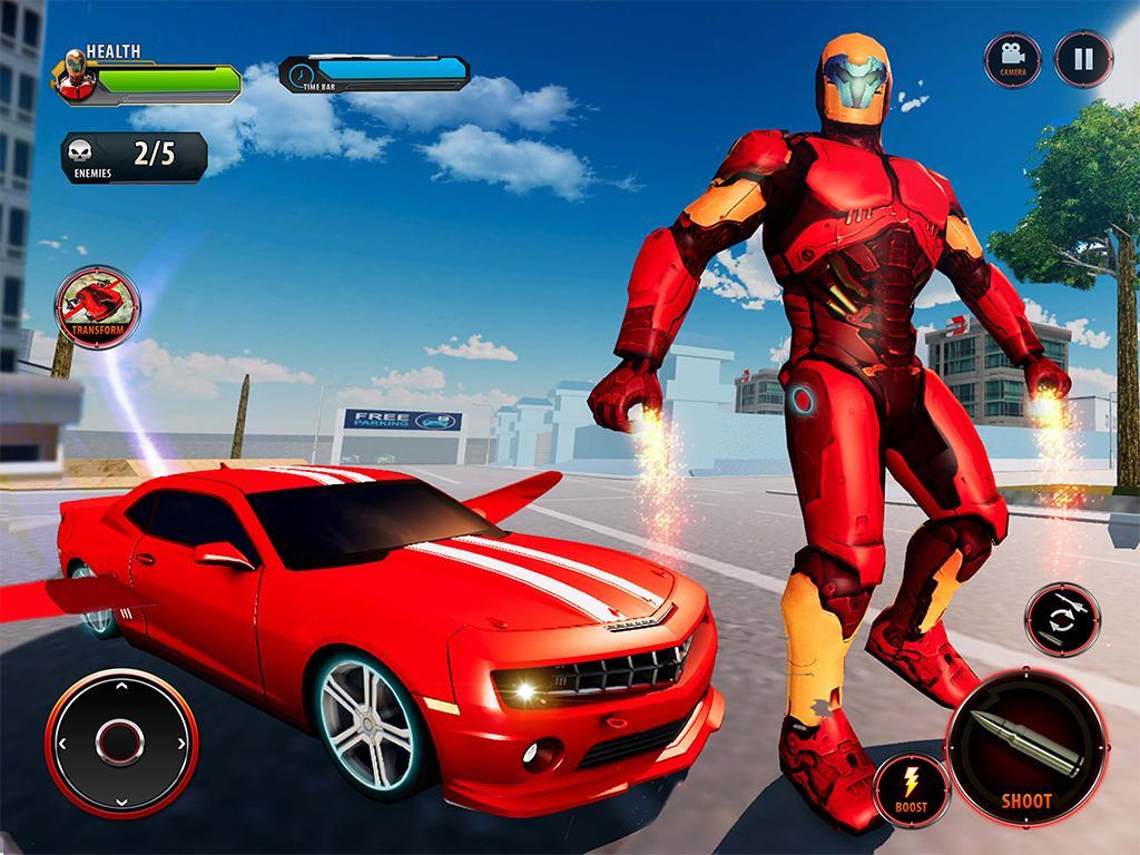 Flying Robot Car - Robot Transformation Game Game Screenshot