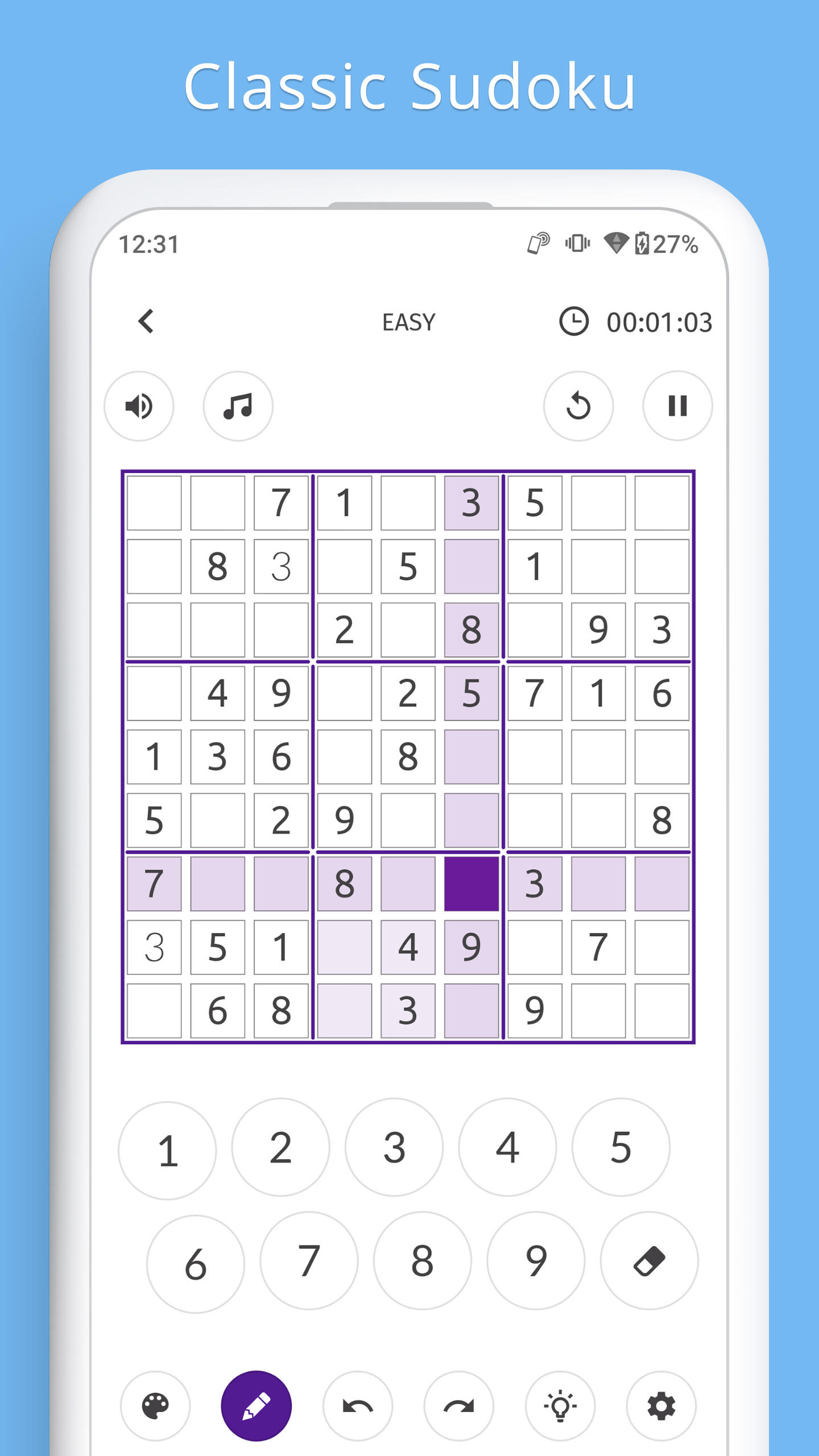 Screenshot 1 of Sudoku Awesome - Jogo Gratuito de Sudoku 1.0.5