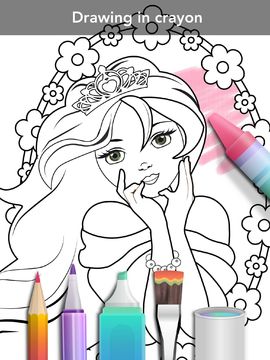Princess coloring book Game Screenshot