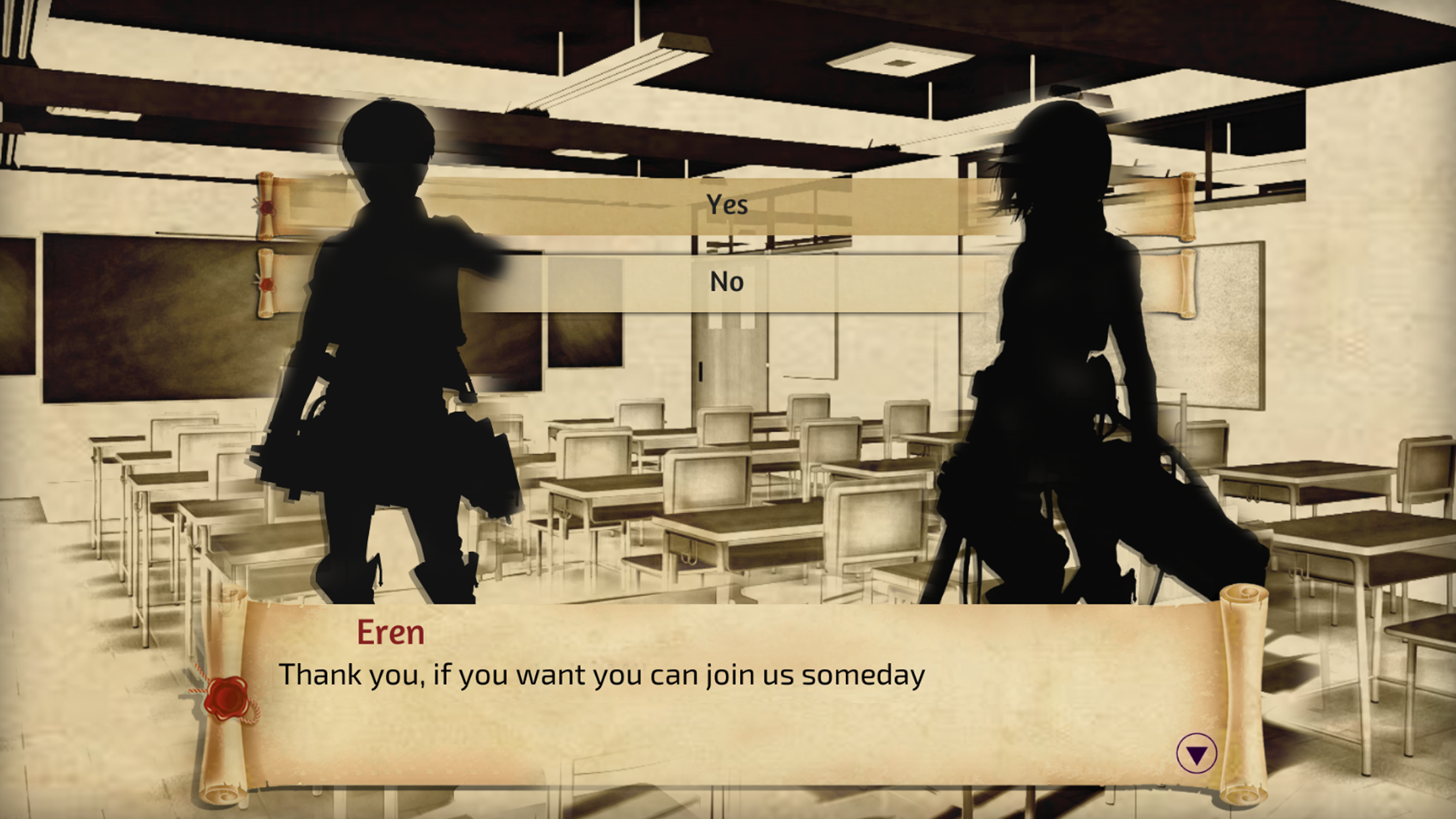 Screenshot of Attack on Titan: Visual Novel