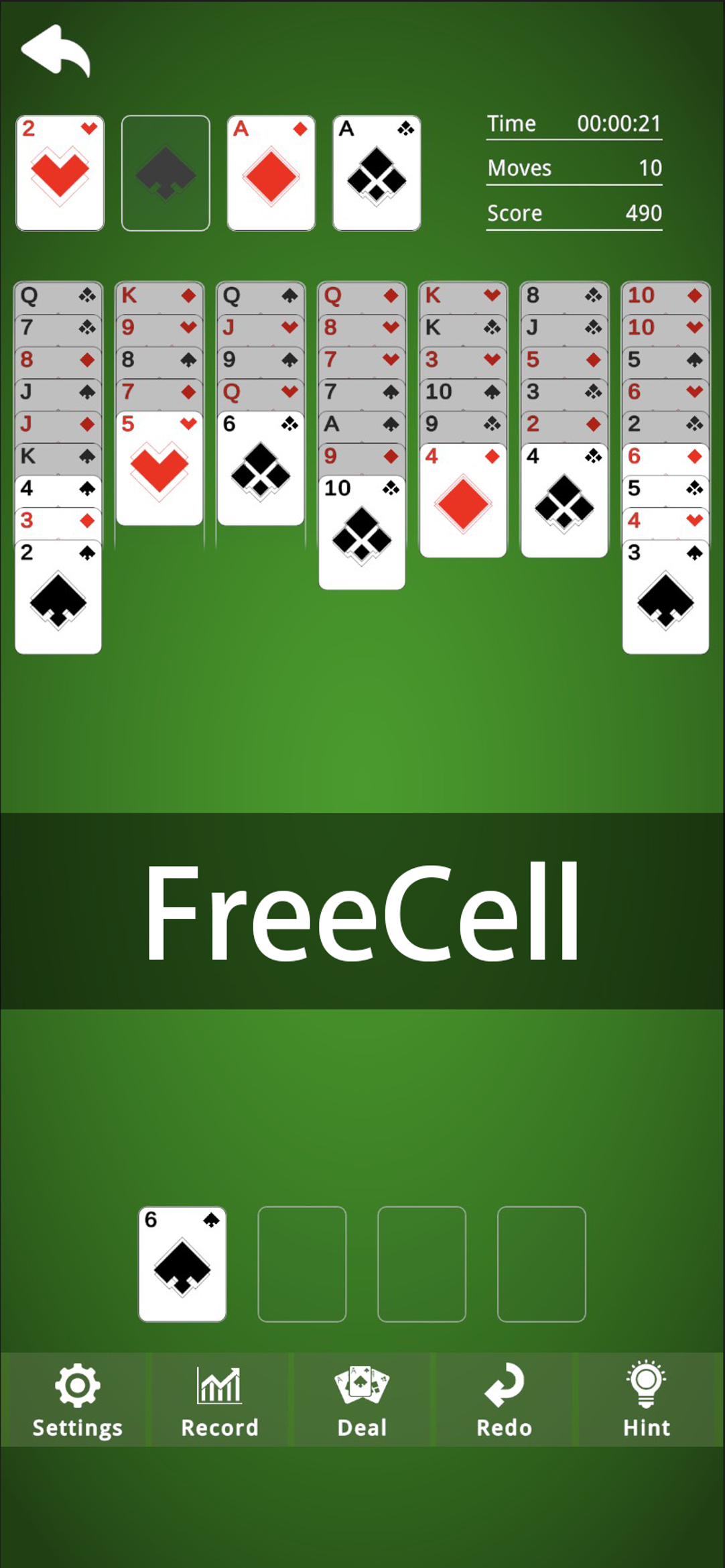 Screenshot of Solitaire card game collection