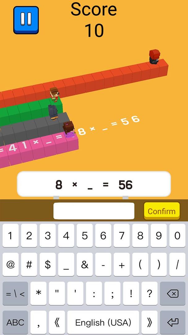 Screenshot of NumRush: Quick Math Number Puzzle Game, Type & Run