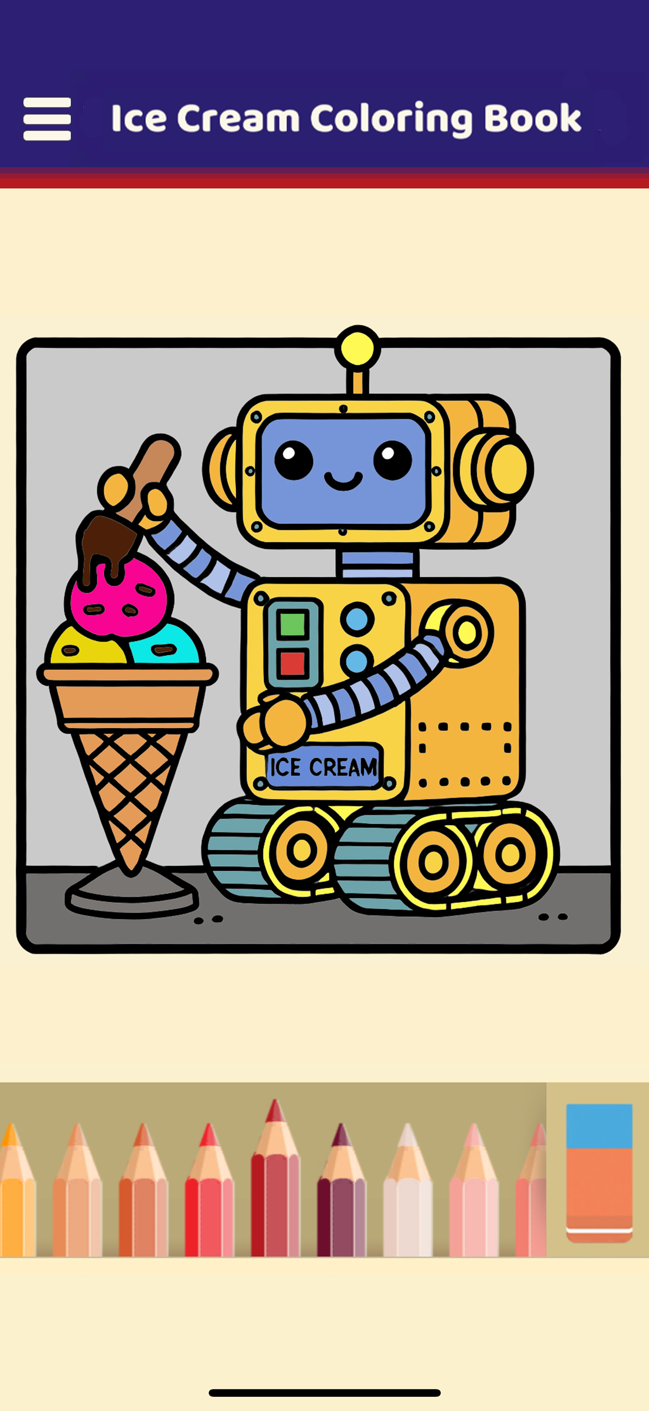 My Ice Cream Coloring Book Game Screenshot