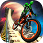 Icon of Impossible BMX Bicycle Superhero: Sky Tracks Rider