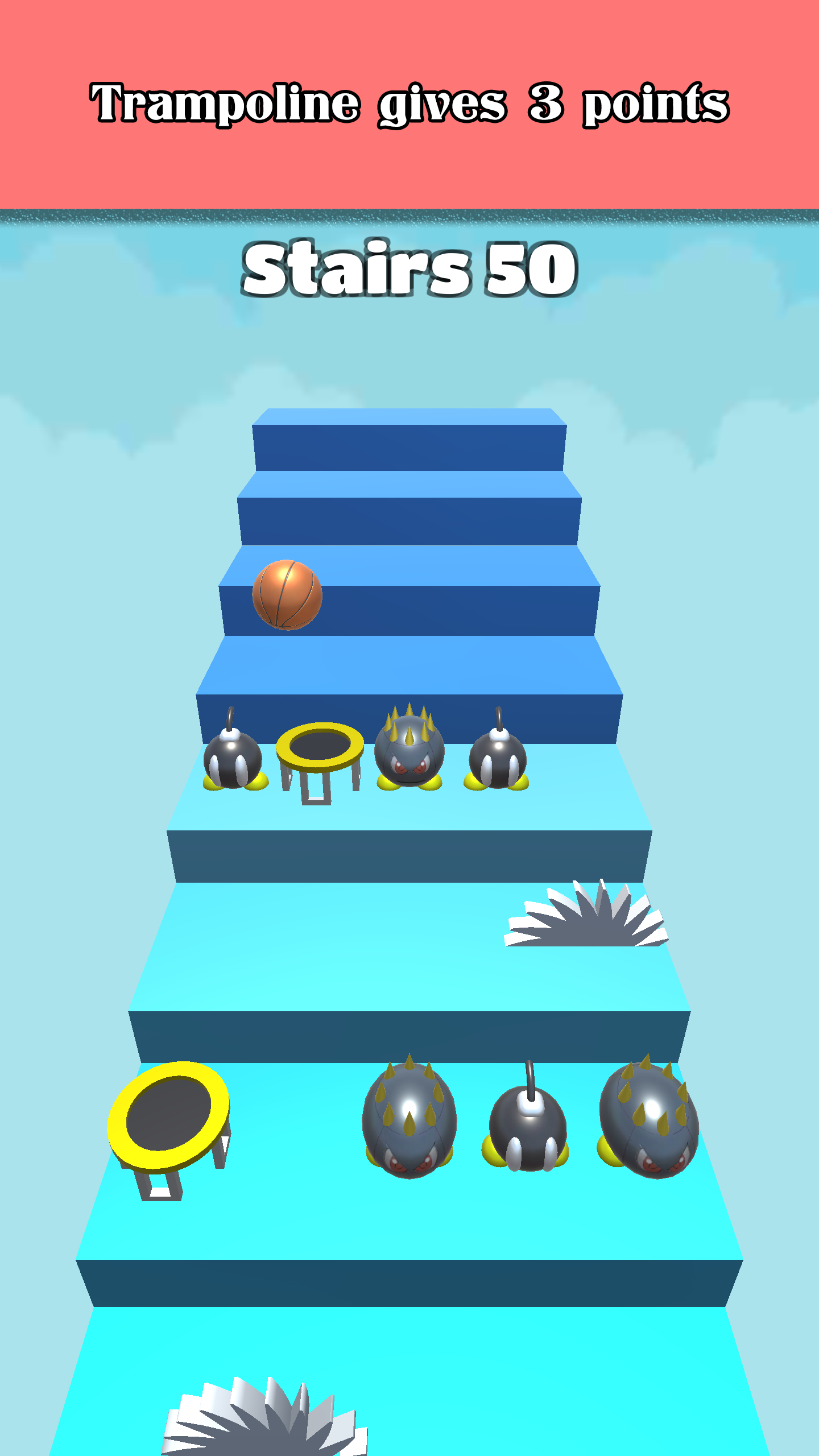 3D Dunk Stairs - Trampoline Hoop Basket Ball Game Screenshot