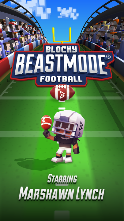 Screenshot of the video of Marshawn Lynch Blocky Football