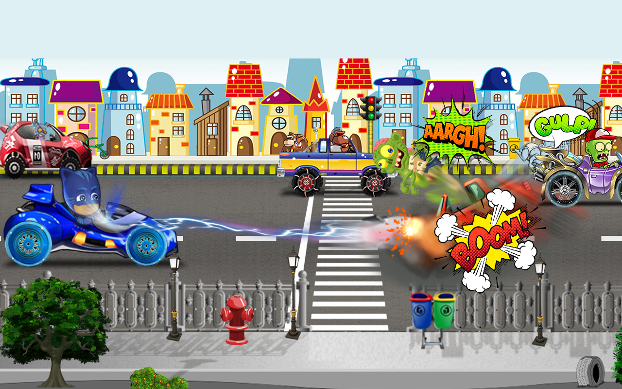 Road  Kids Mask Battle Zombies Game Screenshot