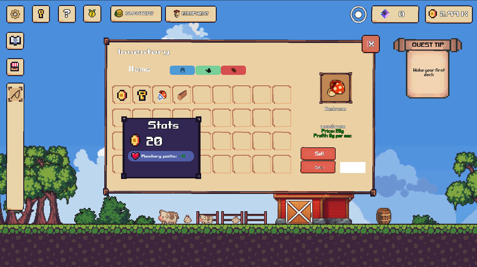 Screenshot of Incremental Town RPG