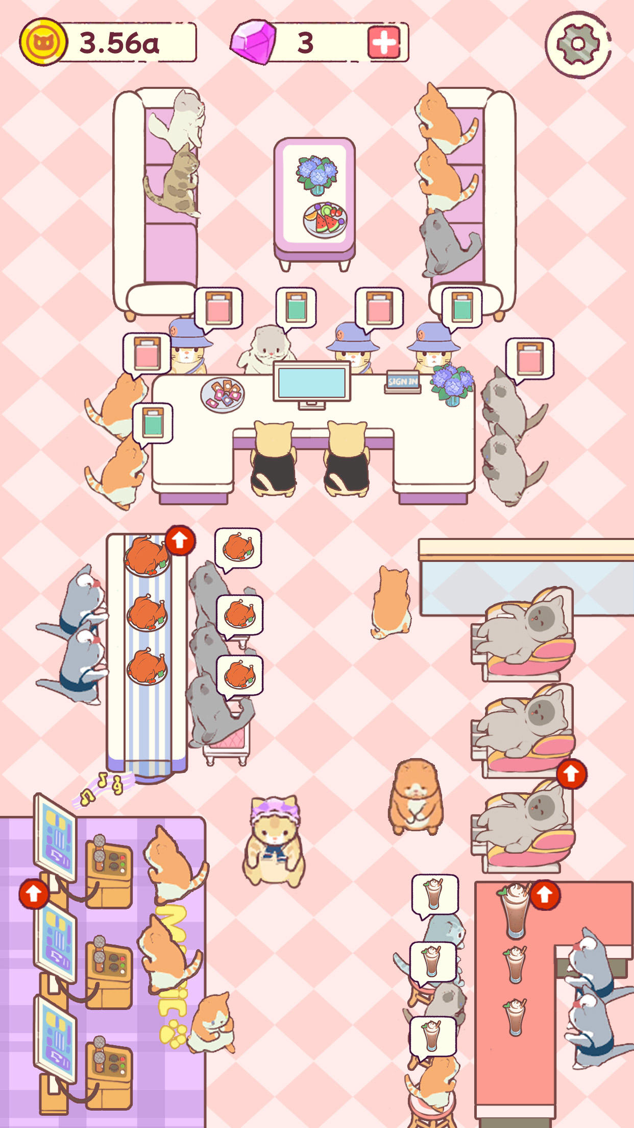 Cat Hostel: Idle Tycoon Games Game Screenshot