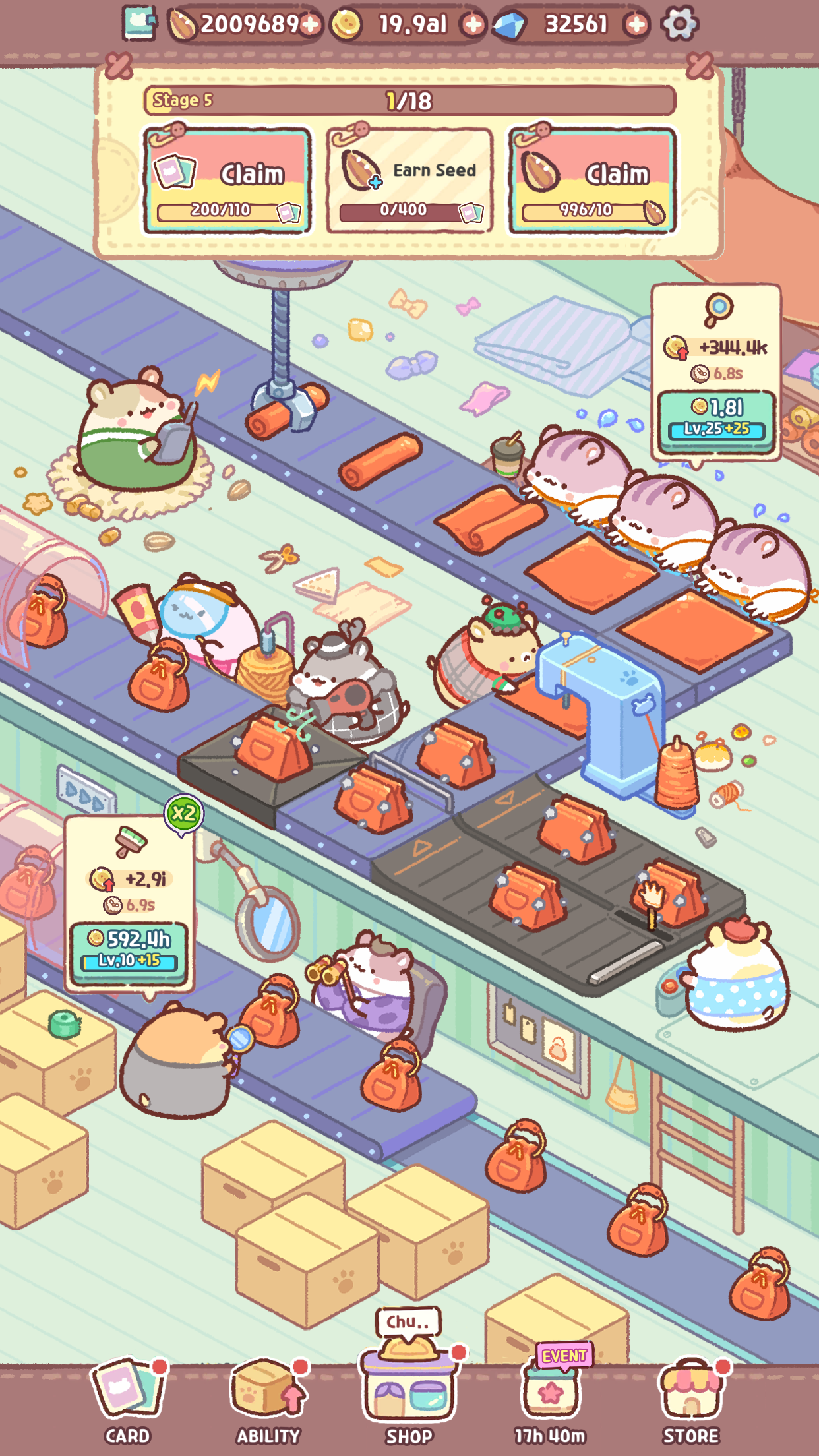 Hamster Bag Factory : Tycoon Game Screenshot