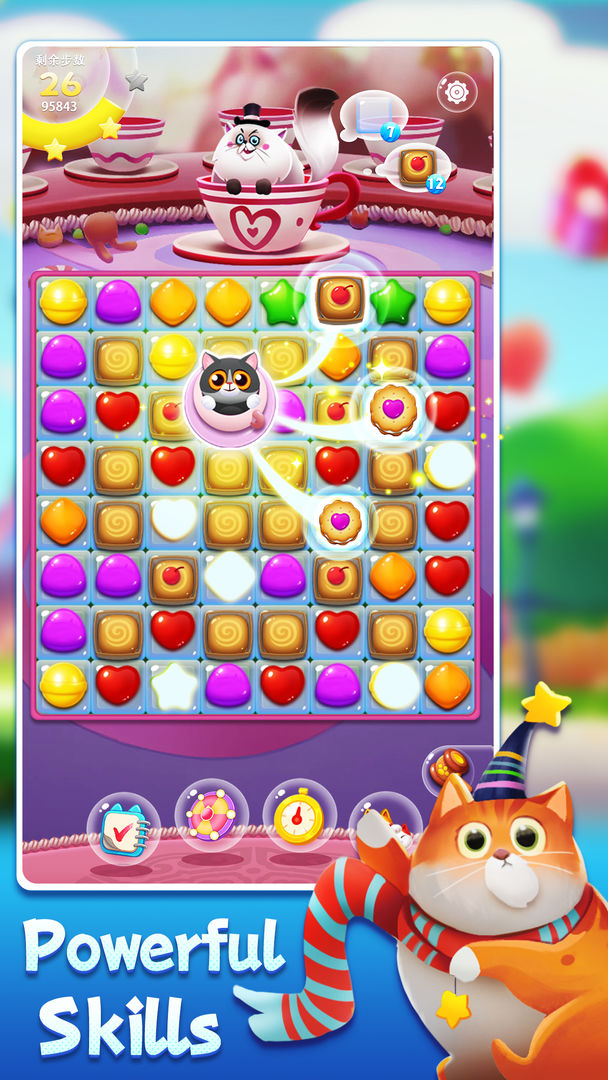 Candy Cat: Match 3 candy games 게임 스크린 샷