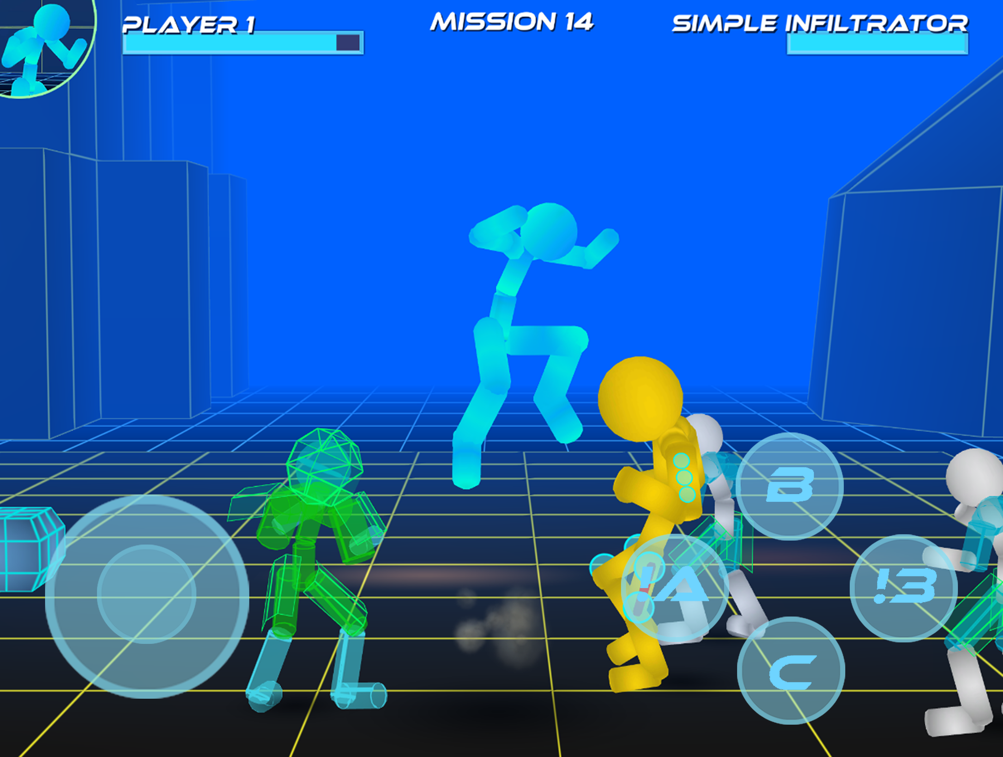 Stickman Neon Street Fighting Game Screenshot