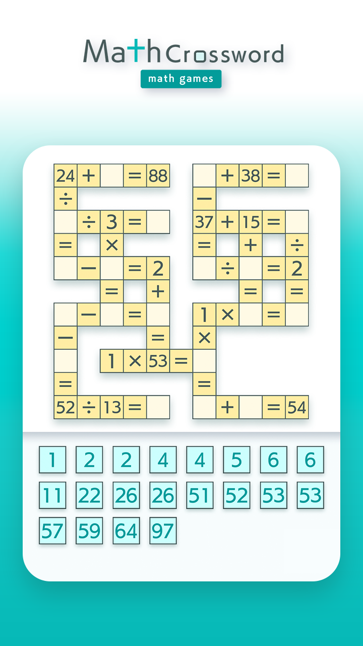 Math Crossword - math games 게임 스크린샷