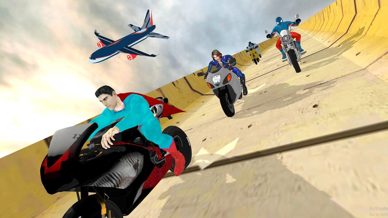 Super Hero Bike Mega Ramp 3 게임 스크린샷