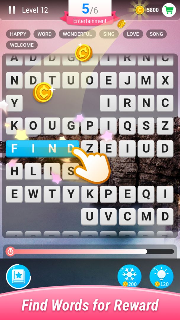 Screenshot of Find Words–Moving Crossword Puzzle