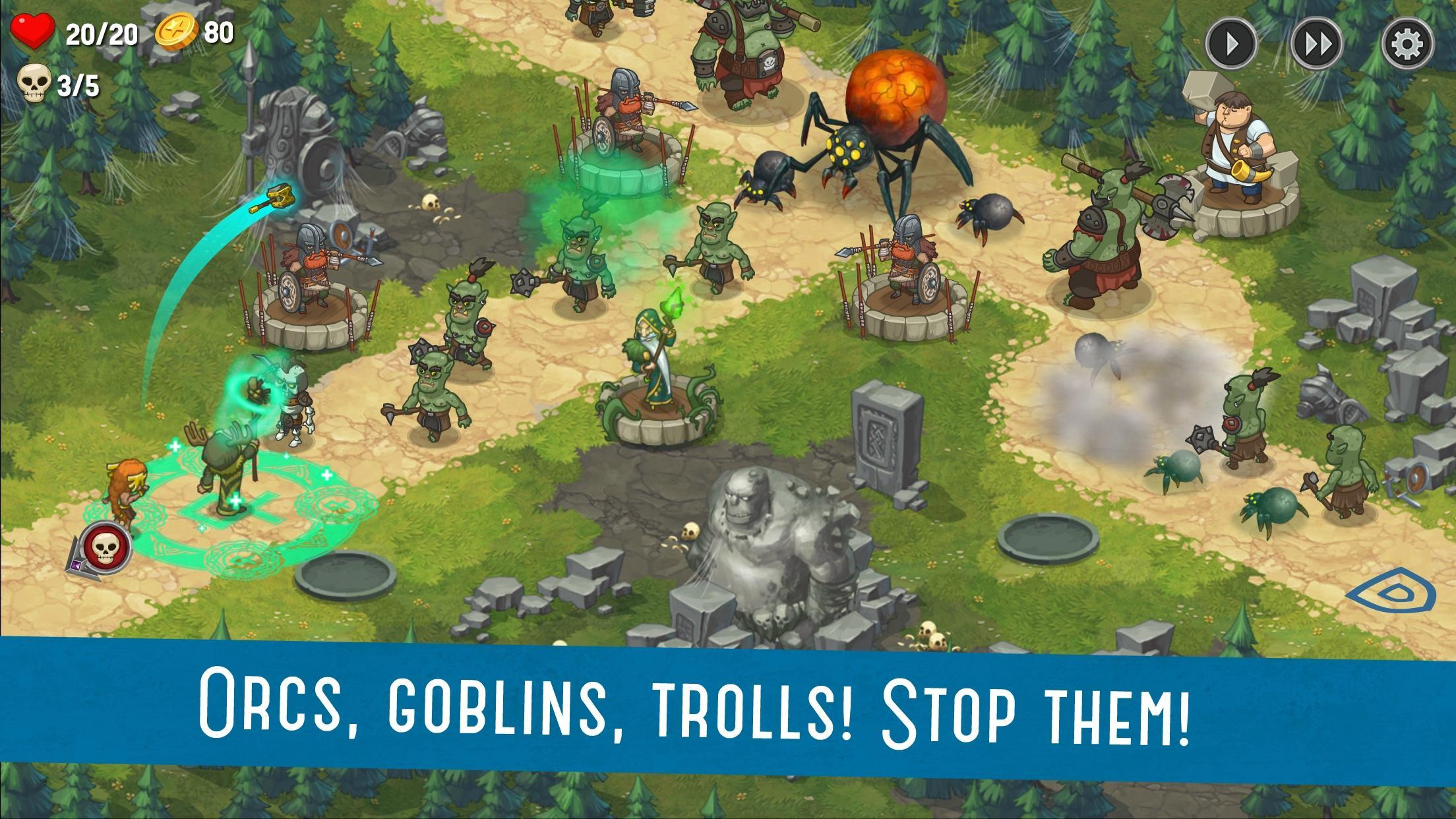 Orcs Warriors: Offline Tower Defense 게임 스크린샷