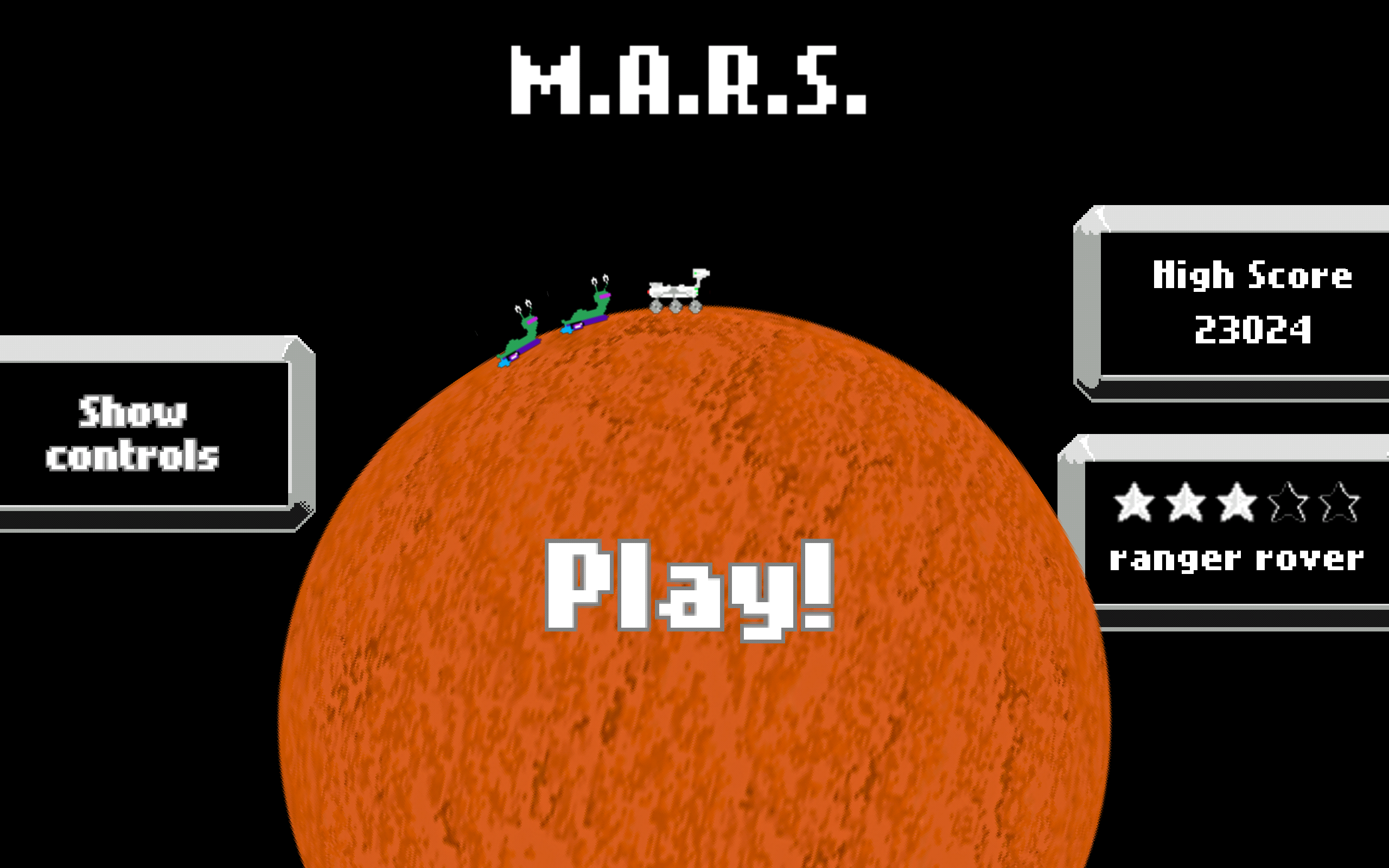 MARS Mission Rover Avoid Slug Game Screenshot