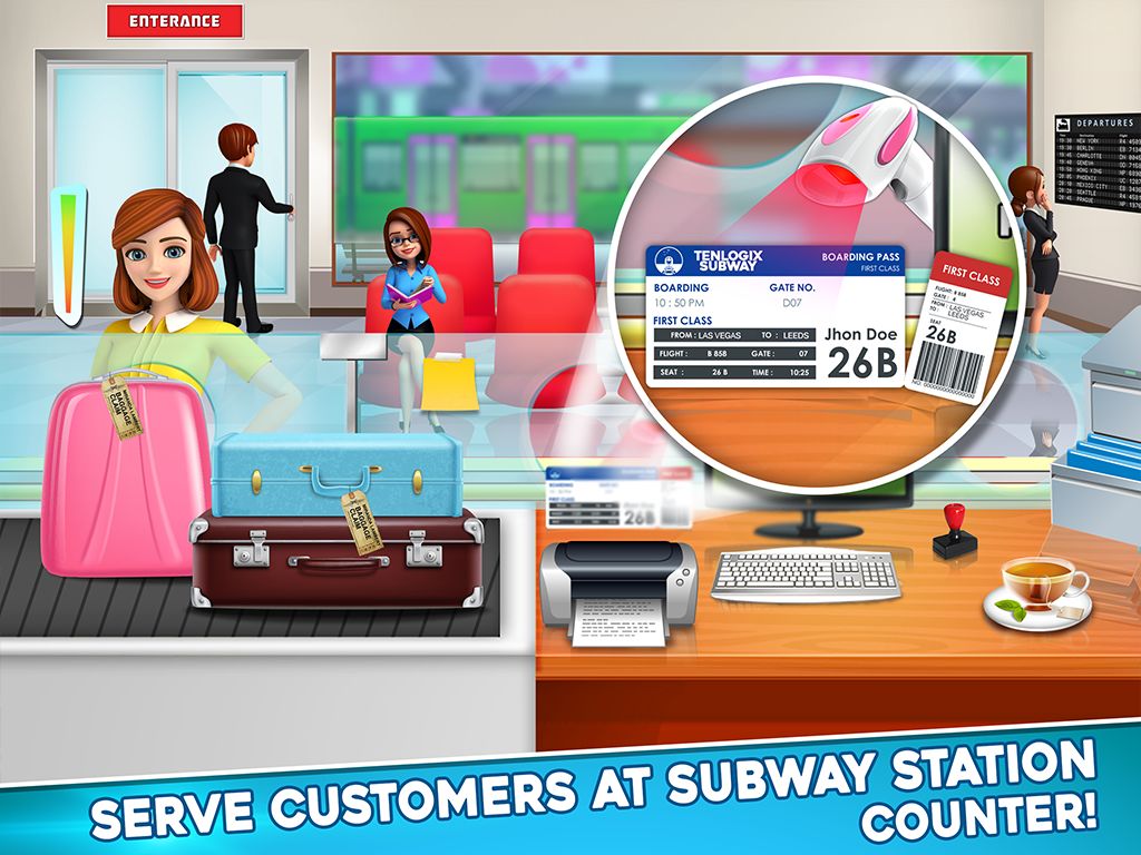 地鐵列車收款機ATM出納遊戲遊戲截圖