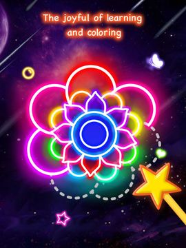 Learn To Draw Glow Flower Game Screenshot